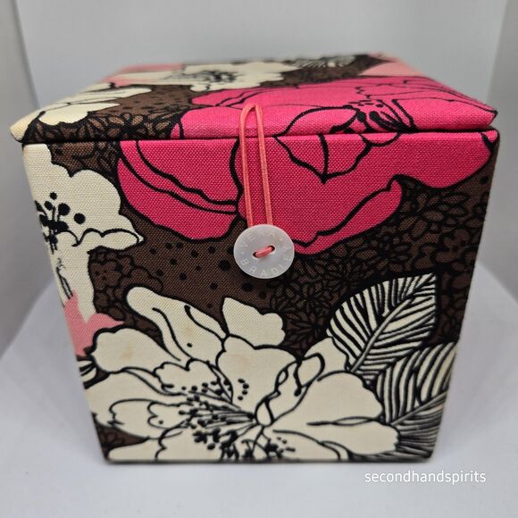 Vera Bradley 2011 Mocha Rouge Glass Ball Ornament Christmas W Box - Picture 2 of 7